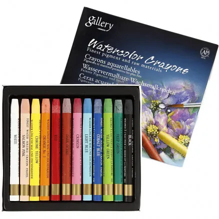 Gallery Watercolour, assorted colours, L: 9.3 cm, 12 pcs / 1 pack.
