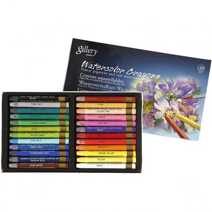 Gallery Watercolour, assorted colours, L: 9.3 cm, 24 pcs / 1 pack.