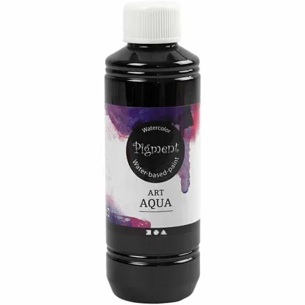 Liquid Watercolour Paint, black, 250 ml/ 1 bottle.