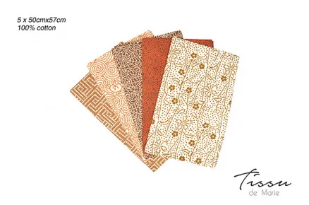 Tissu de Marie Fat Quarter Desert 50x57cm - 5 pcs