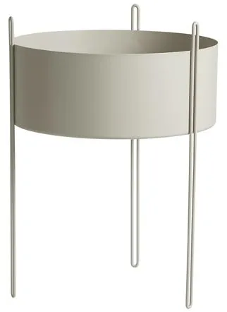 Woud Pidestall Plant Pot Large Grey
