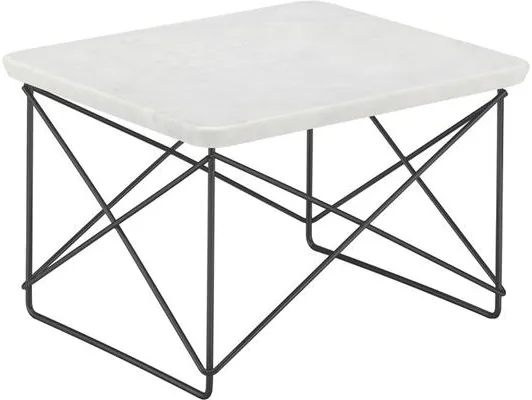 Vitra Occasional LTR Bedside Table Light Marble/Black