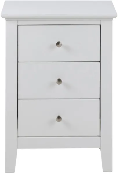 ACT NORDIC Linnea bedside table, with 3 drawers - white MDF (45x34)